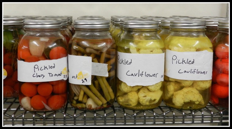 If you preserve it, they will come. A shelf full of pickled delights at Prairie 360˚in downtown Winnipeg. (photo by robin summerfield.)